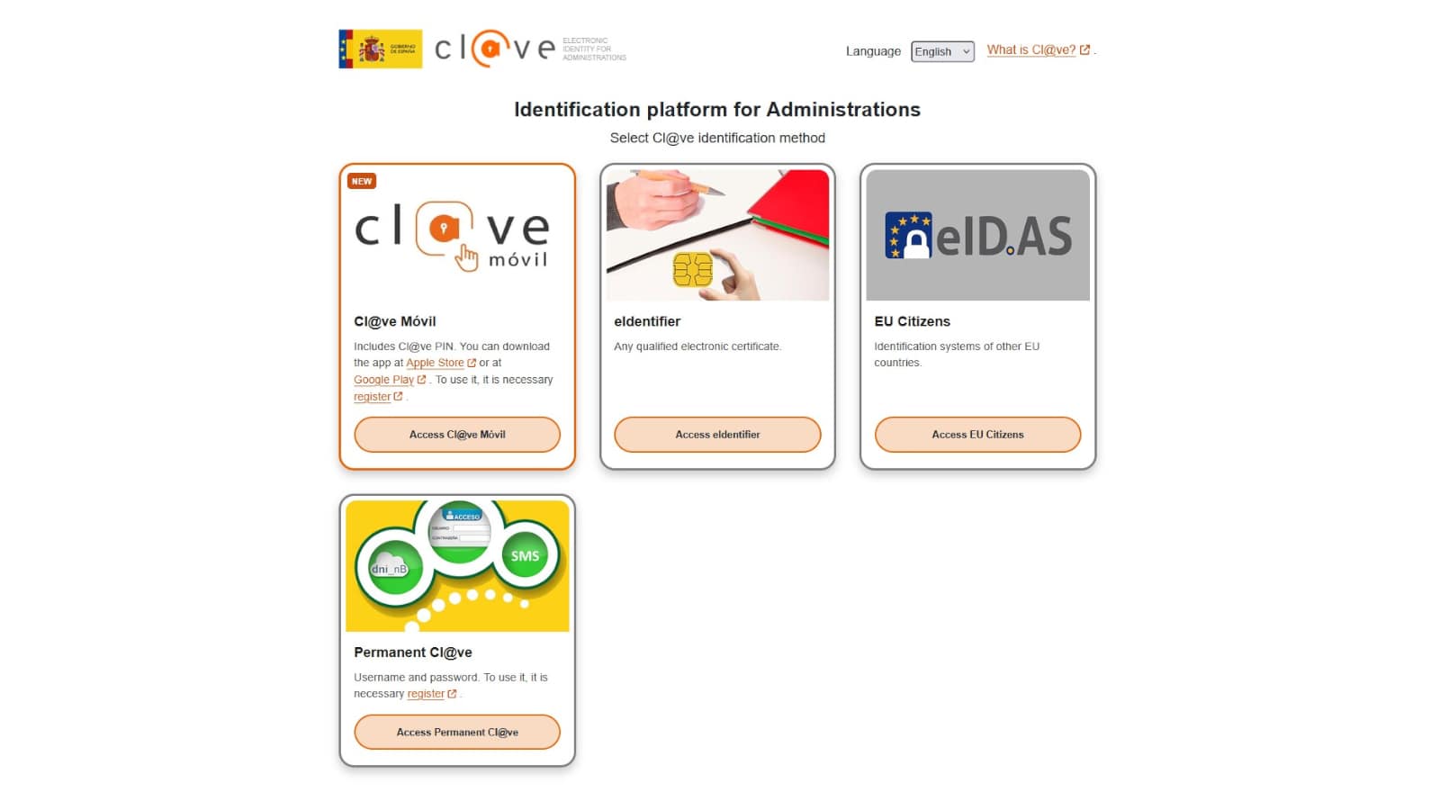 Chose your authentication method.