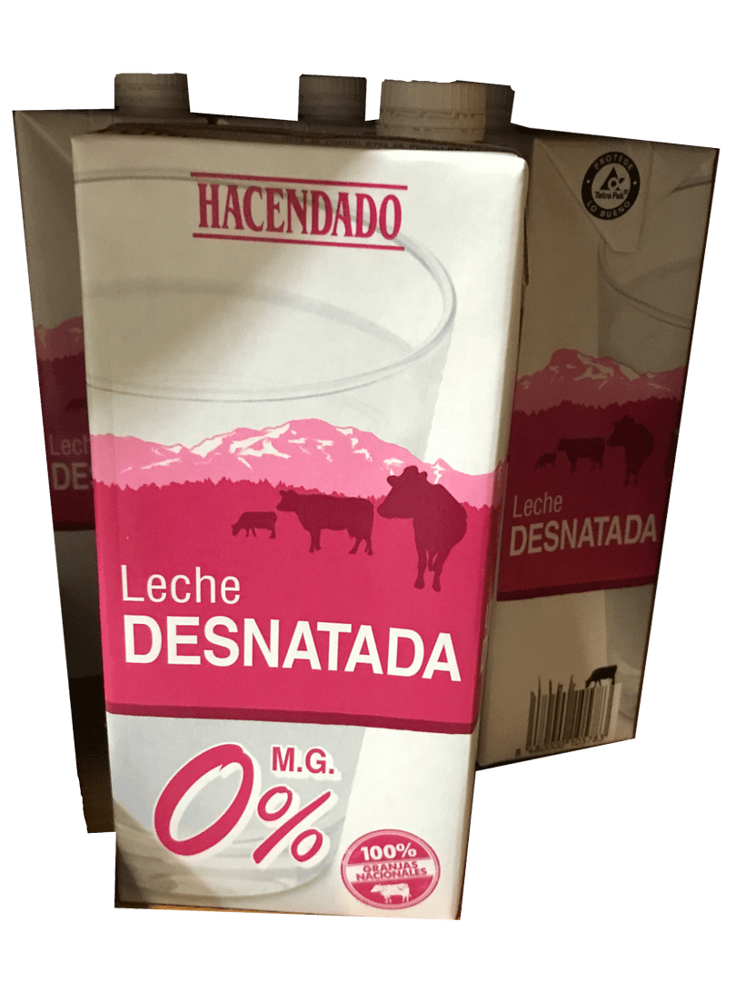 Boxes of UHT-treated milk over transparent background.